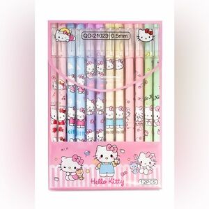 Sanrio Hello Kitty Gel Pens – 12-Pack Set (0.5mm)